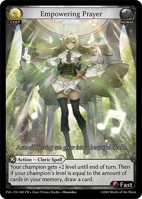 Image for Empowering Prayer (Promotional Cards) (049) - Grand Archive TCG