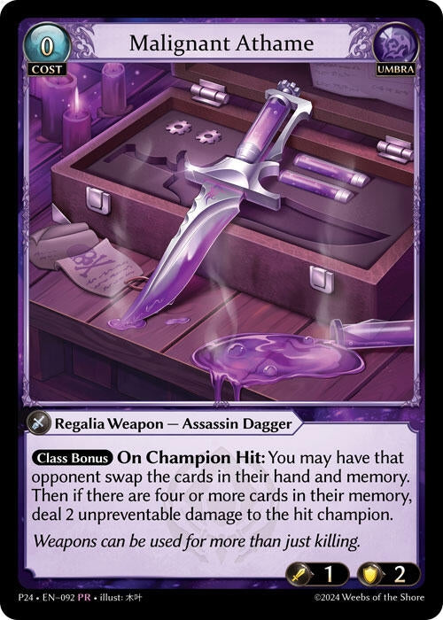 Image for Malignant Athame (Promotional Cards) (092) - Grand Archive TCG