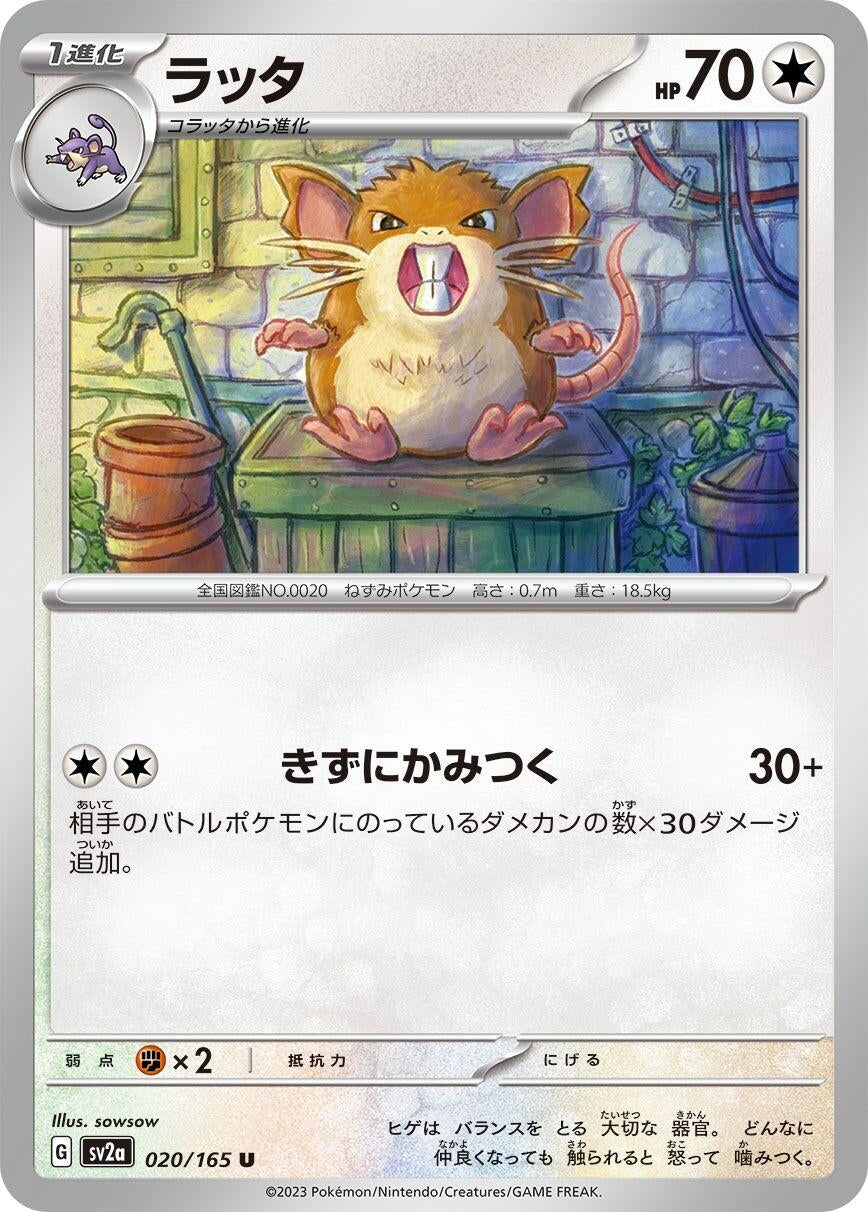 Image for Raticate (SV2a: Pokemon Card 151) (020/165) - Pokemon Japan