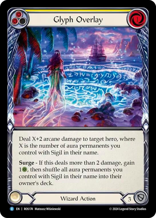 Image for Glyph Overlay (Yellow) (Rosetta) (ROS174) - Flesh and Blood TCG
