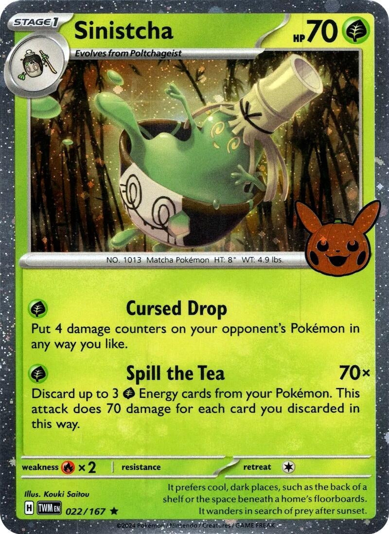 Image for Sinistcha (Cosmos Holo) (Trick or Trade BOOster Bundle 2024) (022/167) - Pokemon