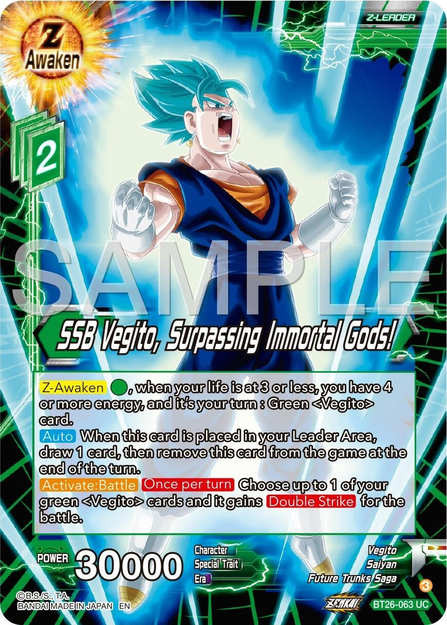 Image for SSB Vegito, Surpassing Immortal Gods! (Ultimate Advent) (BT26-063) - Dragon Ball Super: Masters