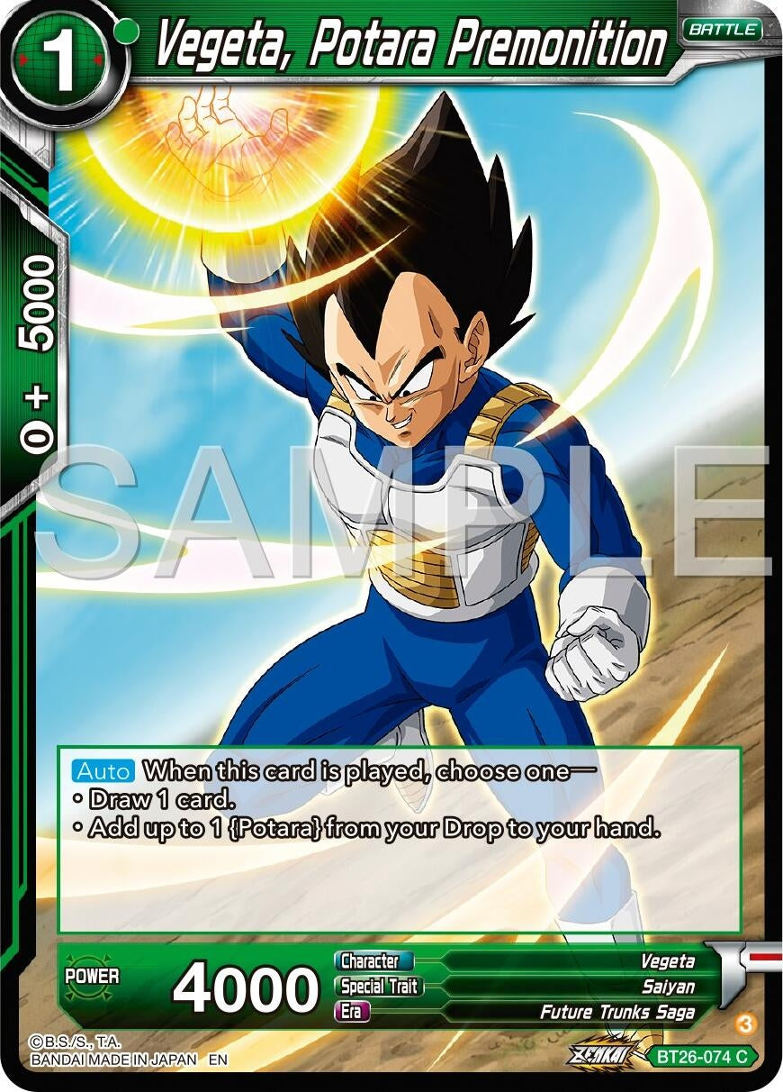 Image for Vegeta, Potara Premonition (Ultimate Advent) (BT26-074) - Dragon Ball Super: Masters