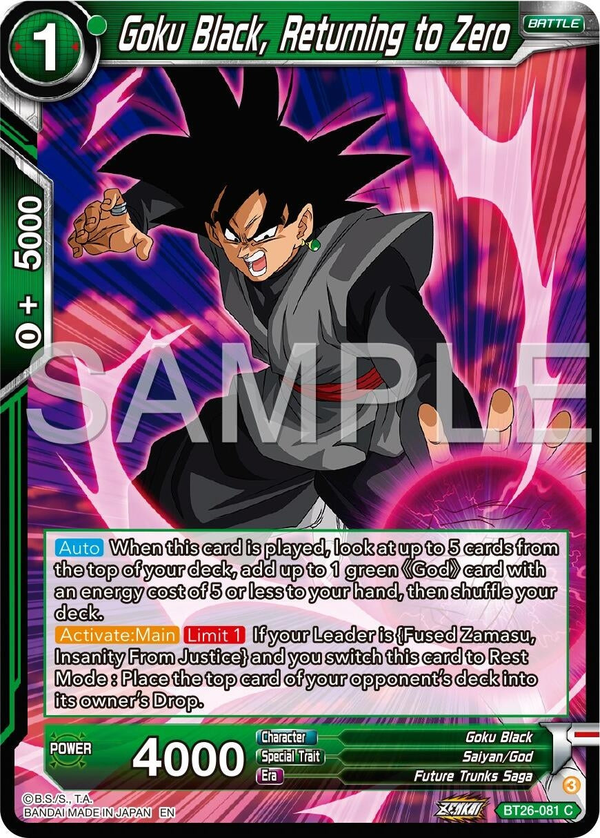 Image for Goku Black, Returning to Zero (Ultimate Advent) (BT26-081) - Dragon Ball Super: Masters