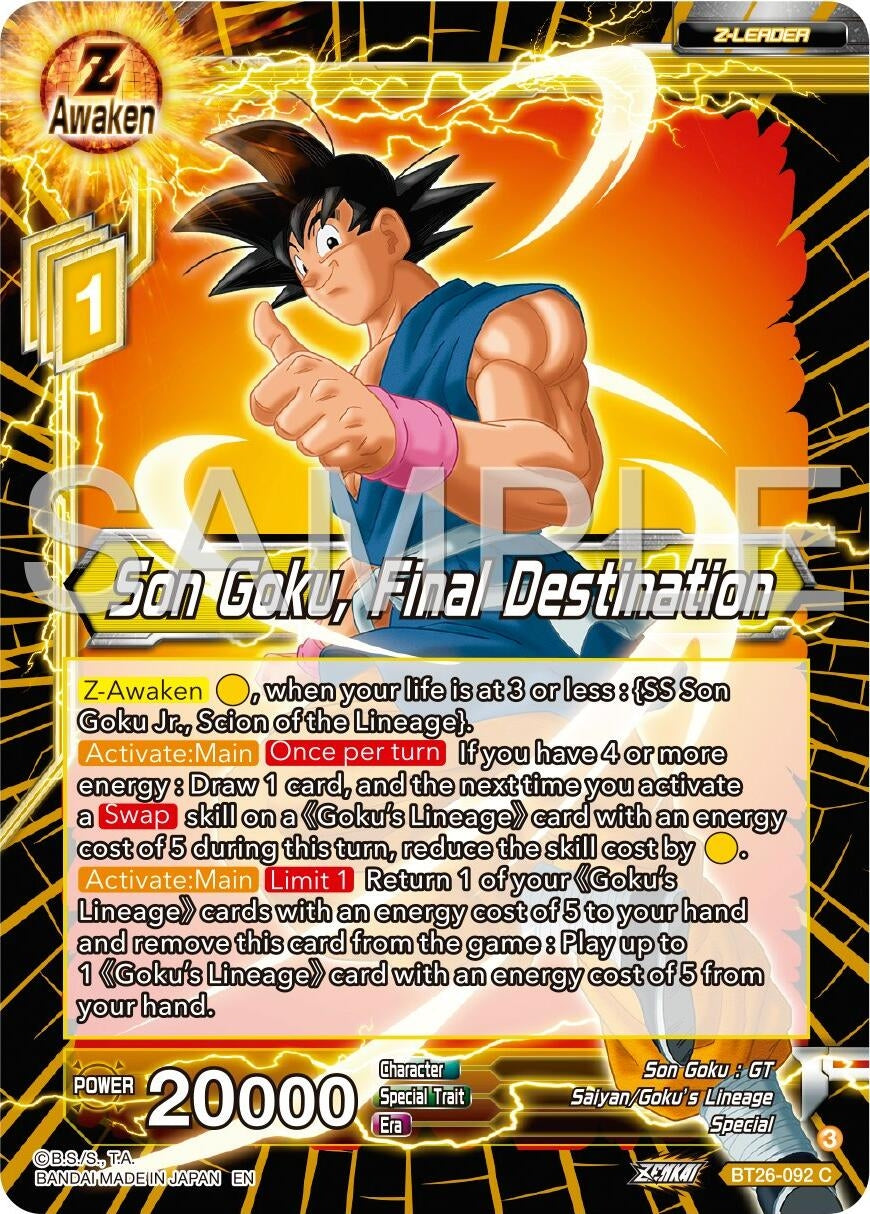 Image for Son Goku, Final Destination (Ultimate Advent) (BT26-092) - Dragon Ball Super: Masters
