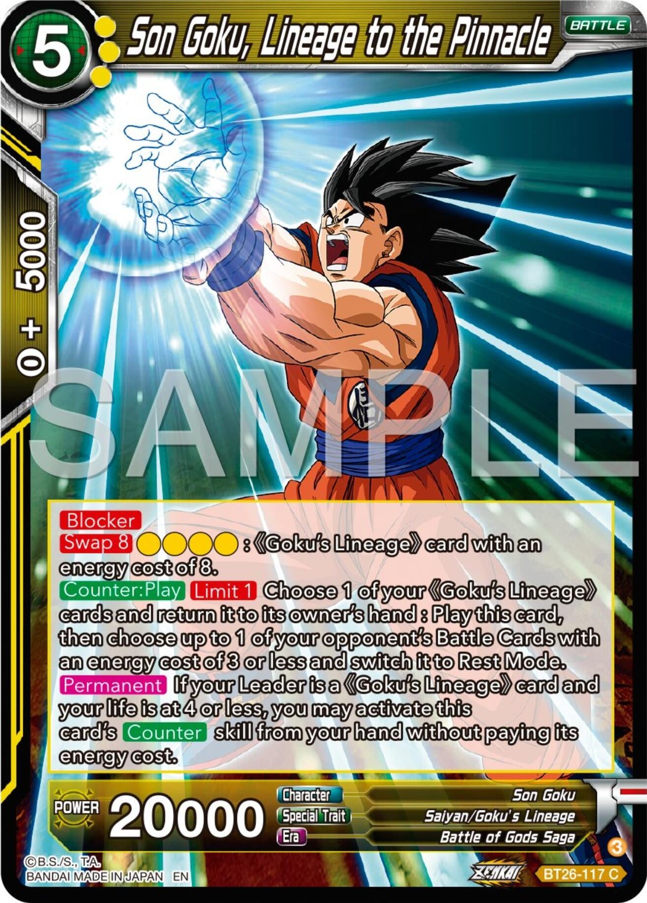 Image for Son Goku, Lineage to the Pinnacle (Ultimate Advent) (BT26-117) - Dragon Ball Super: Masters
