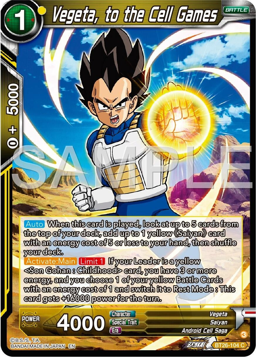 Image for Vegeta, to the Cell Games (Ultimate Advent) (BT26-104) - Dragon Ball Super: Masters