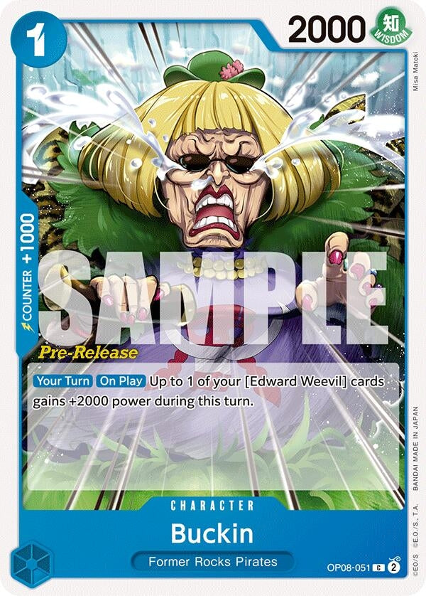 Image for Buckin (Two Legends Pre-Release Cards) (OP08-051) - One Piece Card Game
