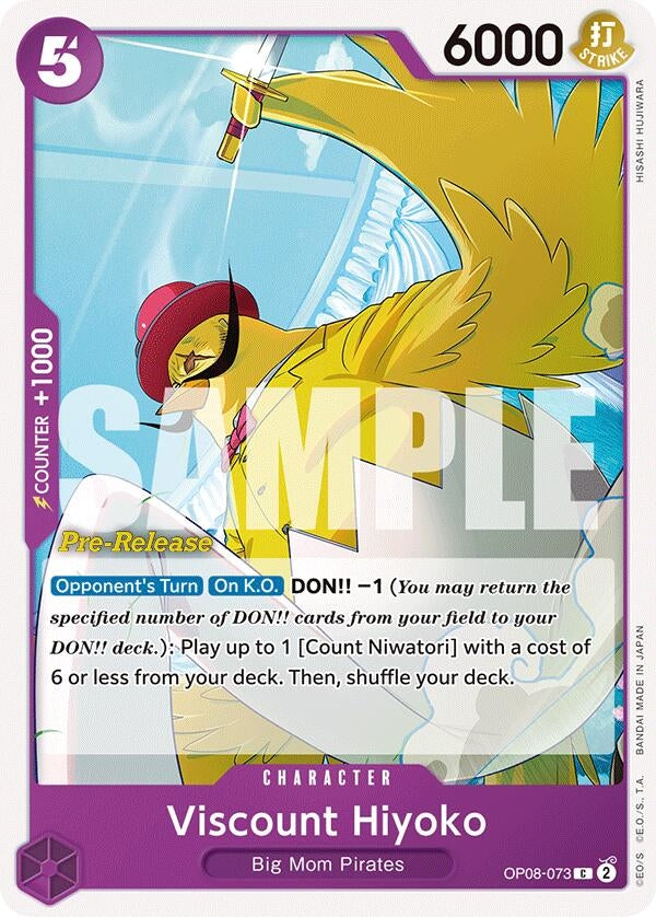 Image for Viscount Hiyoko (Two Legends Pre-Release Cards) (OP08-073) - One Piece Card Game
