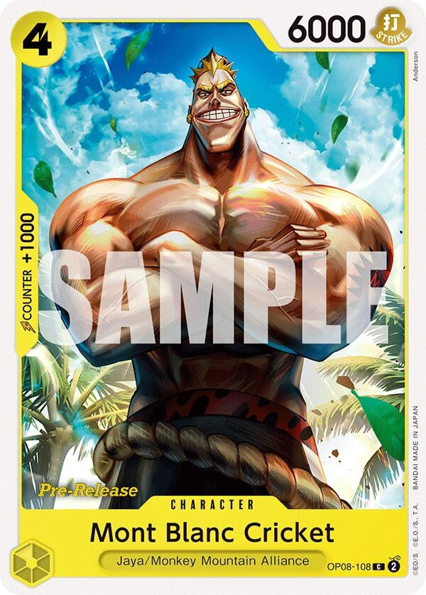 Image for Mont Blanc Cricket (Two Legends Pre-Release Cards) (OP08-108) - One Piece Card Game