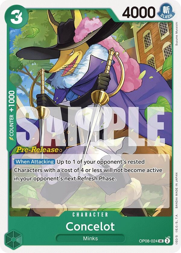 Image for Concelot (Two Legends Pre-Release Cards) (OP08-024) - One Piece Card Game