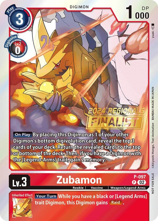 Image for Zubamon - P-097 (2024 Regionals Finalist) (D-PR) (P-097 P) - Digimon Card Game