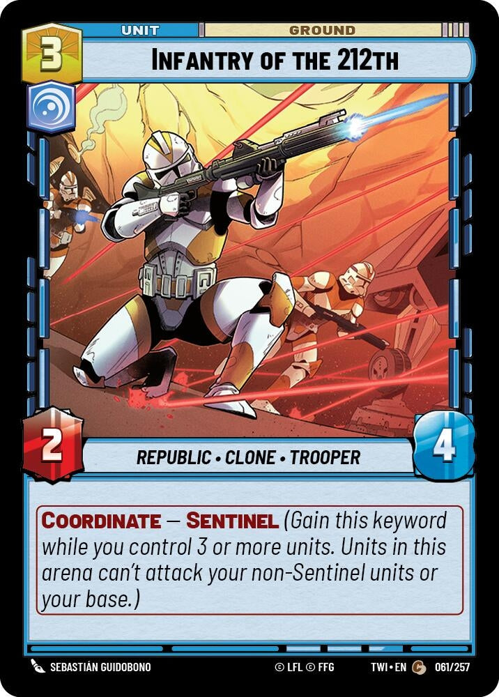 Image for Infantry of the 212th (Twilight of the Republic) (061/257) - Star Wars: Unlimited
