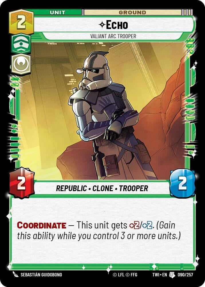 Image for Echo - Valiant Arc Trooper (Twilight of the Republic) (090/257) - Star Wars: Unlimited