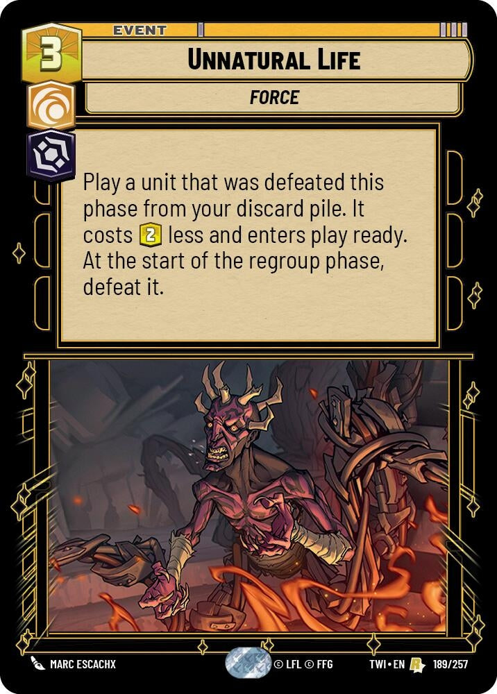 Image for Unnatural Life (Twilight of the Republic) (189/257) - Star Wars: Unlimited