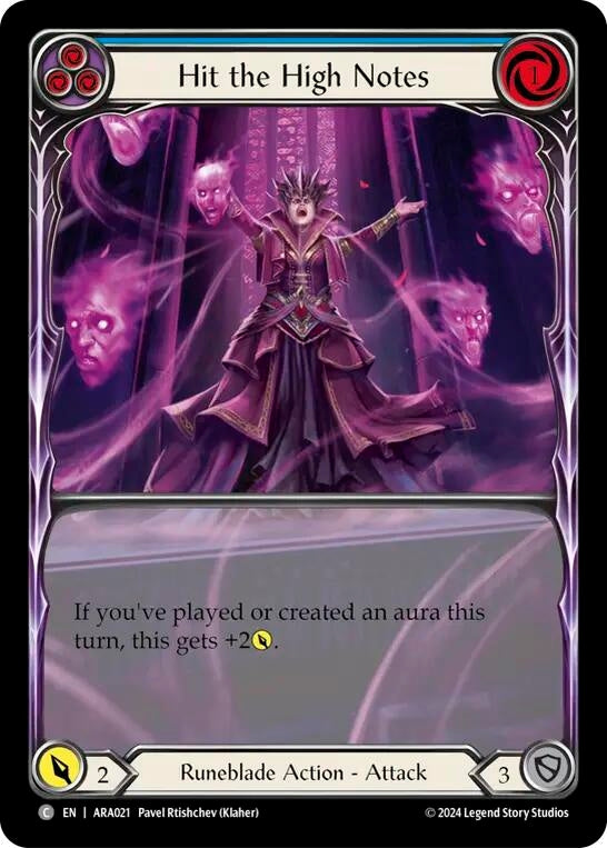 Image for Hit the High Notes (Blue) (Blitz Deck: Rosetta - Aurora) (ARA021) - Flesh and Blood TCG