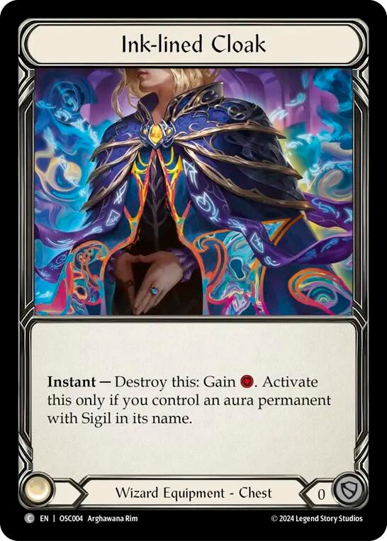 Image for Ink-lined Cloak (Blitz Deck: Rosetta - Oscilio) (OSC004) - Flesh and Blood TCG