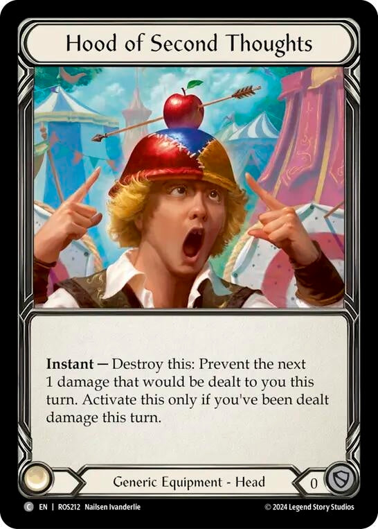 Image for Hood of Second Thoughts (Rosetta) (ROS212) - Flesh and Blood TCG