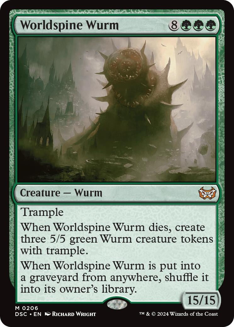 Image for Worldspine Wurm (Commander: Duskmourn: House of Horror) (206) - Magic: The Gathering