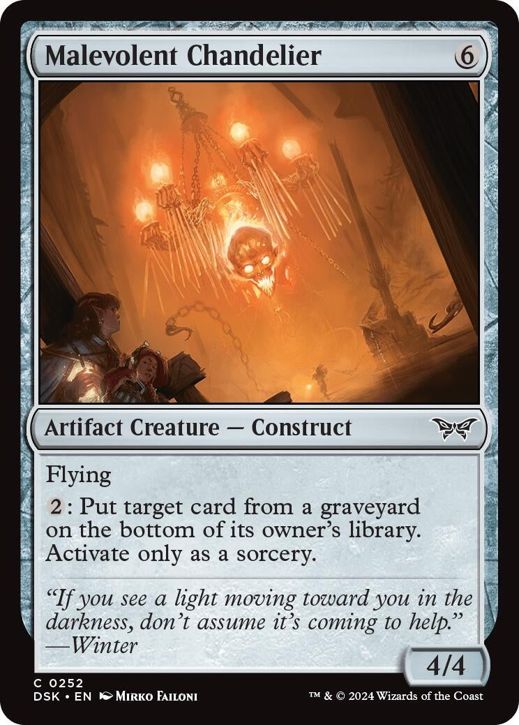 Image for Malevolent Chandelier (Duskmourn: House of Horror) (252) - Magic: The Gathering