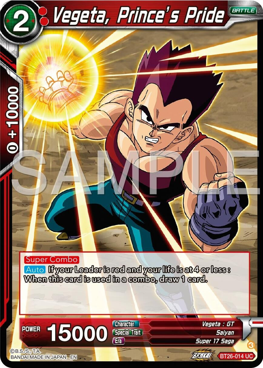Image for Vegeta, Prince's Pride (Ultimate Advent) (BT26-014) - Dragon Ball Super: Masters