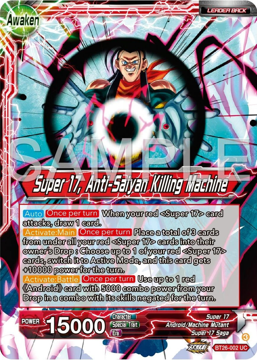Image for Hell Fighter 17 // Super 17, Anti-Saiyan Killing Machine (Ultimate Advent) (BT26-002) - Dragon Ball Super: Masters