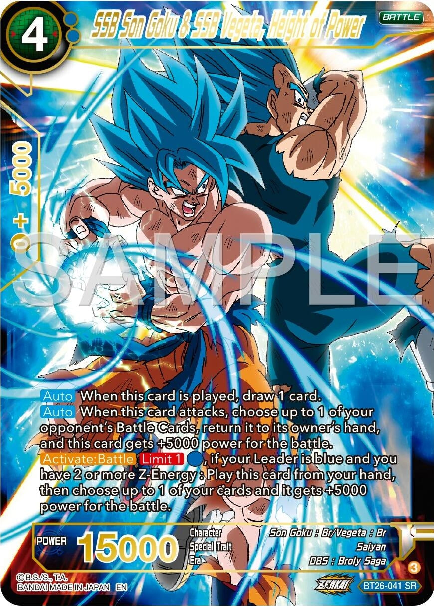 Image for SSB Son Goku & SSB Vegeta, Height of Power (Ultimate Advent) (BT26-041) - Dragon Ball Super: Masters