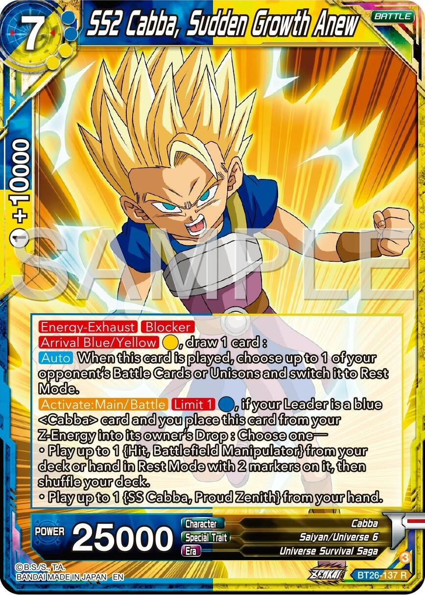 Image for SS2 Cabba, Sudden Growth Anew (Ultimate Advent) (BT26-137) - Dragon Ball Super: Masters