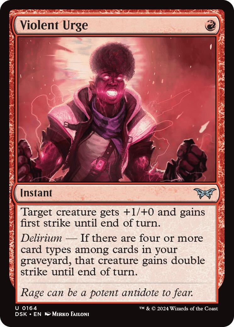 Image for Violent Urge (Duskmourn: House of Horror) (164) - Magic: The Gathering