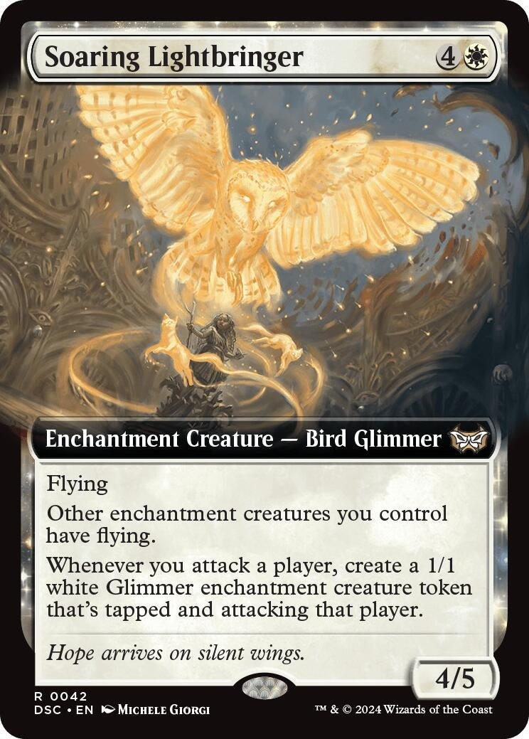 Image for Soaring Lightbringer (Extended Art) (Commander: Duskmourn: House of Horror) (42) - Magic: The Gathering