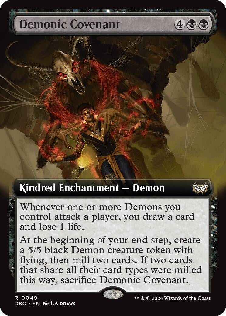 Image for Demonic Covenant (Extended Art) (Commander: Duskmourn: House of Horror) (49) - Magic: The Gathering