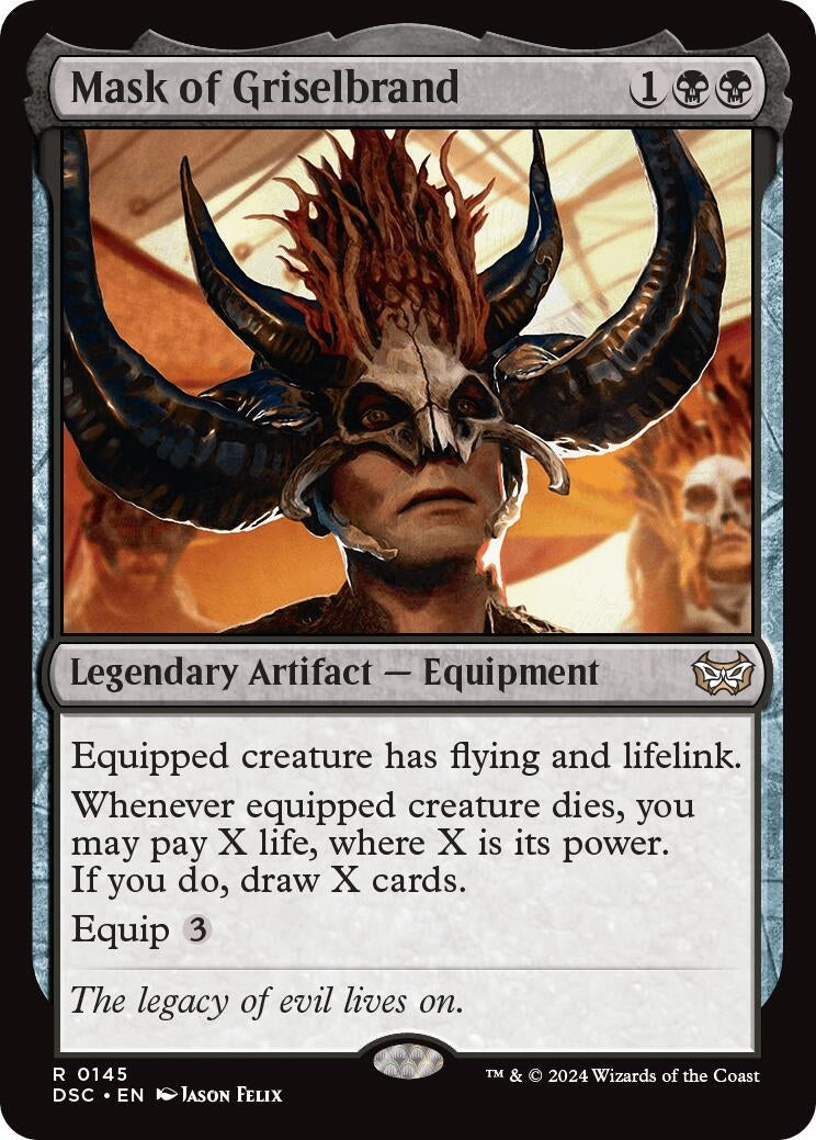 Image for Mask of Griselbrand (Commander: Duskmourn: House of Horror) (145) - Magic: The Gathering