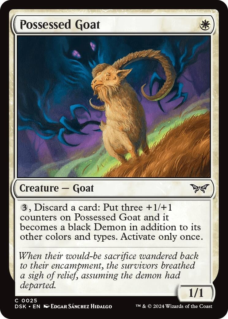 Image for Possessed Goat (Duskmourn: House of Horror) (25) - Magic: The Gathering
