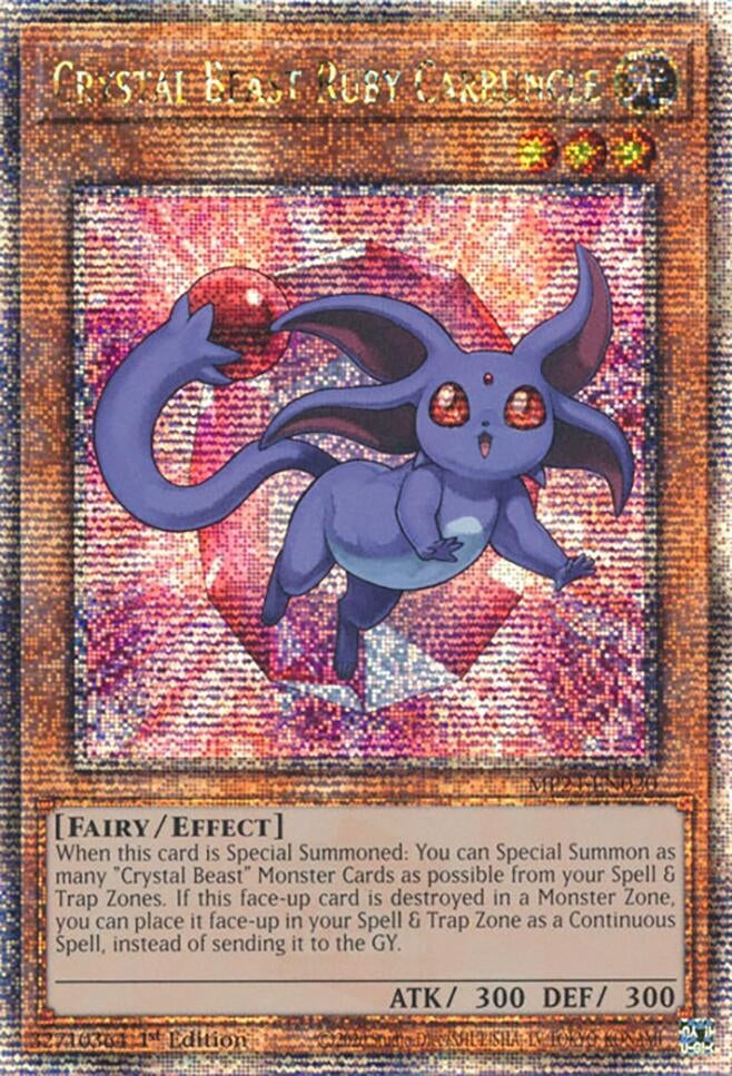 Image for Crystal Beast Ruby Carbuncle (Quarter Century Secret Rare) (25th Anniversary Tin: Dueling Mirrors) (MP24-EN020) - YuGiOh