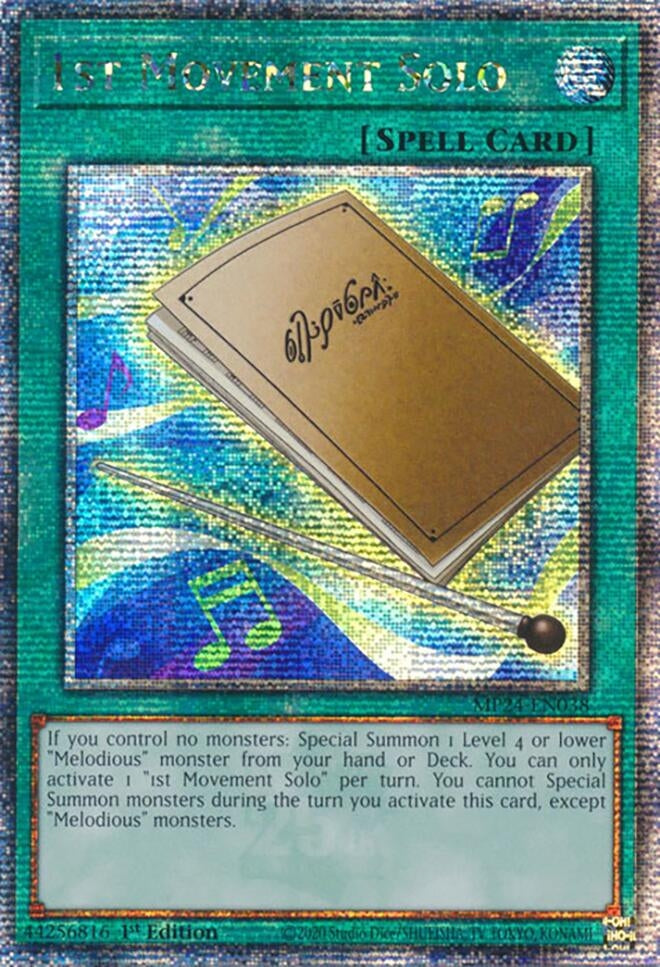 Image for 1st Movement Solo (Quarter Century Secret Rare) (25th Anniversary Tin: Dueling Mirrors) (MP24-EN038) - YuGiOh