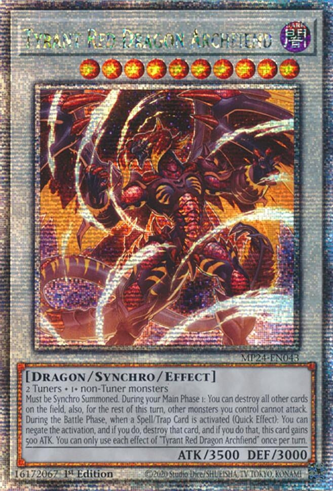 Image for Tyrant Red Dragon Archfiend (Quarter Century Secret Rare) (25th Anniversary Tin: Dueling Mirrors) (MP24-EN043) - YuGiOh