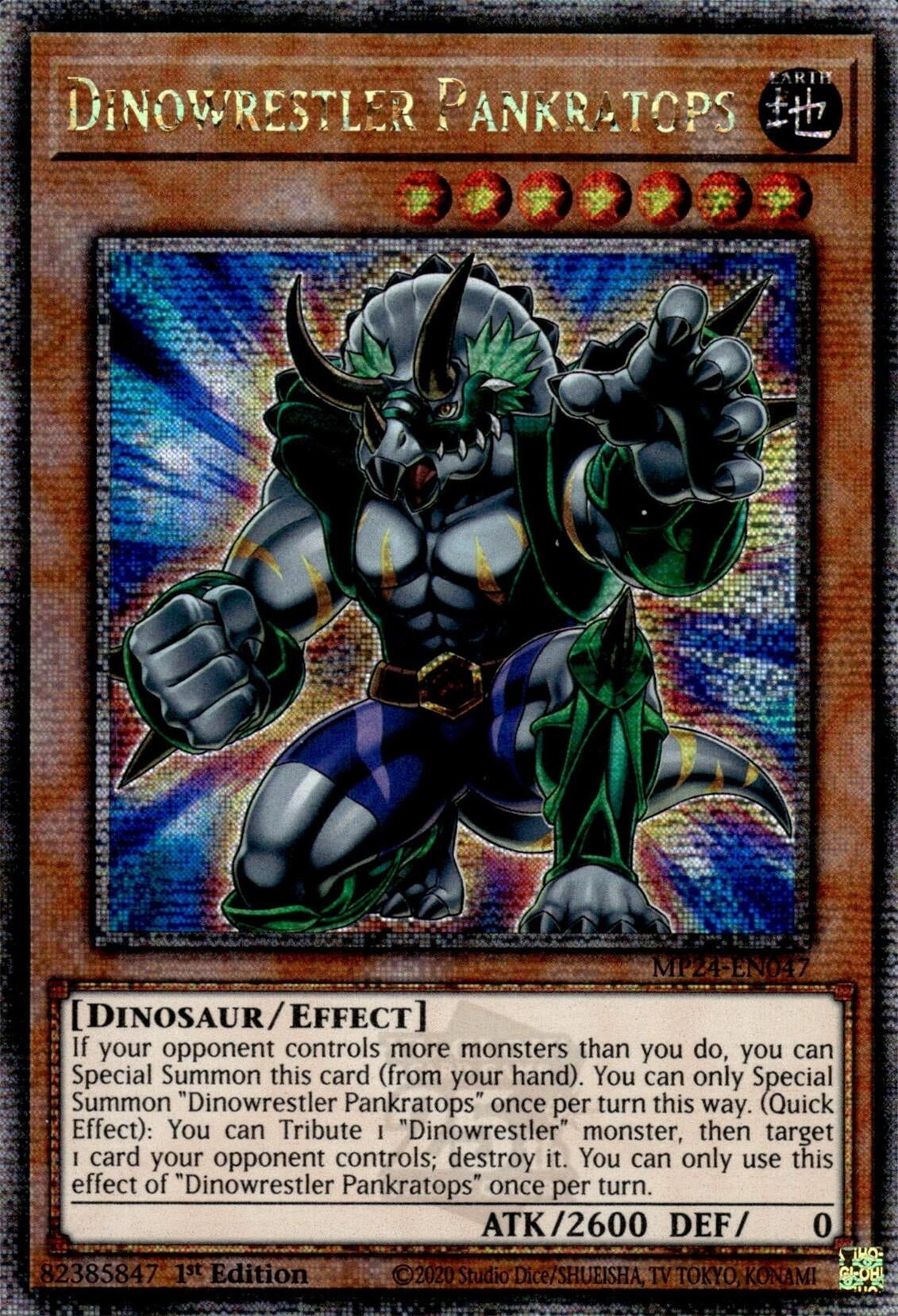 Image for Dinowrestler Pankratops (Quarter Century Secret Rare) (25th Anniversary Tin: Dueling Mirrors) (MP24-EN047) - YuGiOh