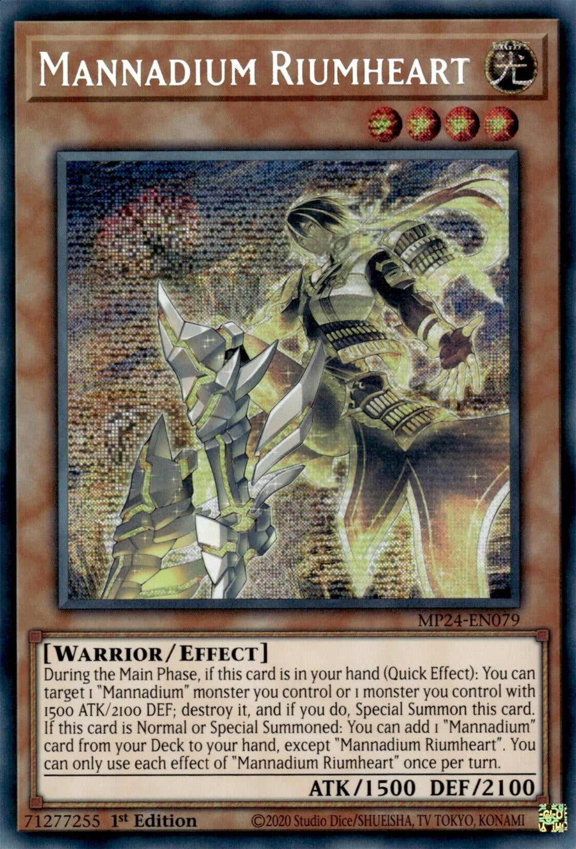 Image for Mannadium Riumheart (25th Anniversary Tin: Dueling Mirrors) (MP24-EN079) - YuGiOh