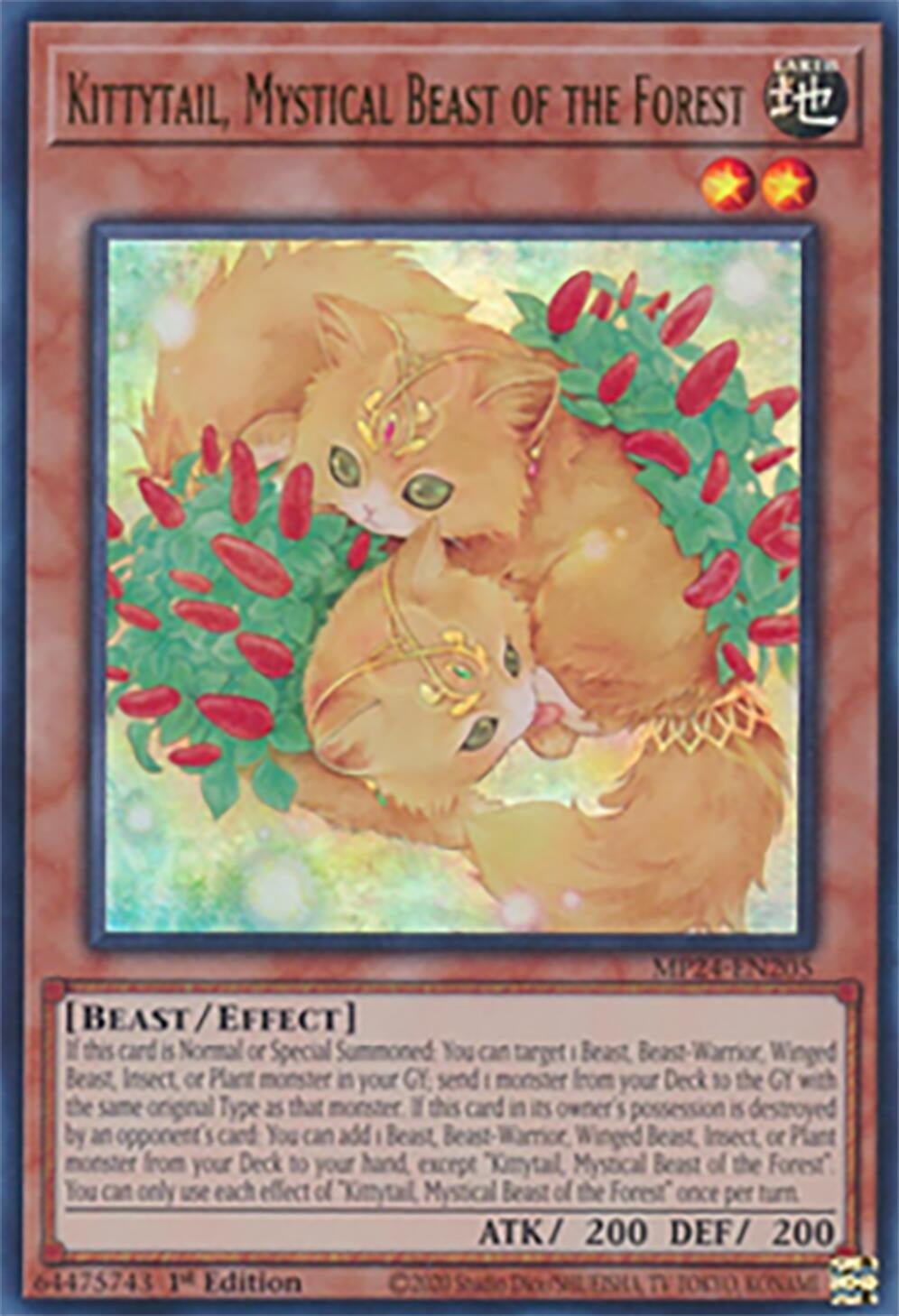 Image for Kittytail, Mystical Beast of the Forest (25th Anniversary Tin: Dueling Mirrors) (MP24-EN205) - YuGiOh