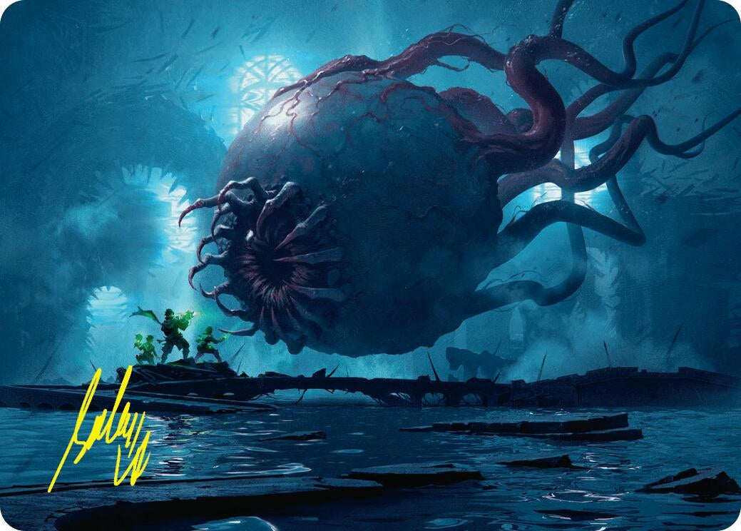 Image for Abhorrent Oculus Art Card (Gold-Stamped Signature) (Art Series: Duskmourn: House of Horror) (3) - Magic: The Gathering