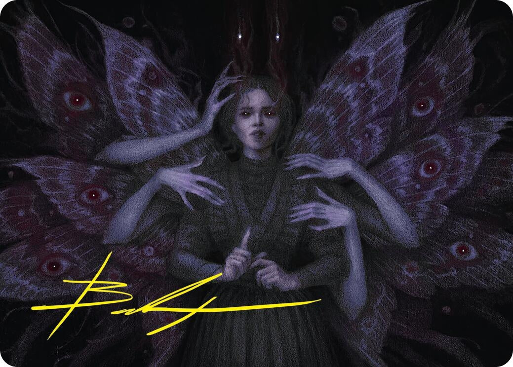 Image for Demonic Counsel Art Card (7/54) (Gold-Stamped Signature) (Art Series: Duskmourn: House of Horror) (7) - Magic: The Gathering