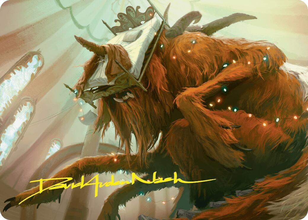 Image for Bedhead Beastie Art Card (Gold-Stamped Signature) (Art Series: Duskmourn: House of Horror) (11) - Magic: The Gathering