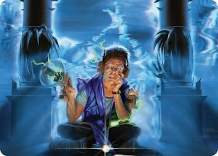Image for Oblivious Bookworm Art Card (Art Series: Duskmourn: House of Horror) (22) - Magic: The Gathering