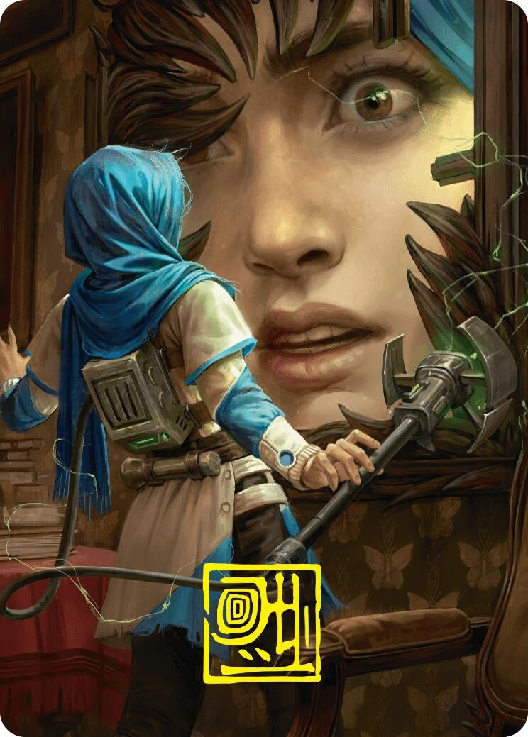 Image for Reality Is Mine to Control Art Card (Gold-Stamped Signature) (Art Series: Duskmourn: House of Horror) (51) - Magic: The Gathering