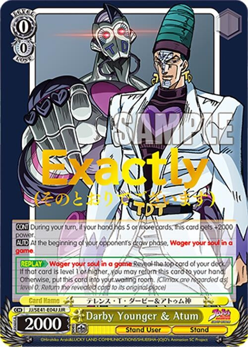 Image for Darby Younger & Atum (JJR) (JoJo's Bizarre Adventure: Stardust Crusaders Premium Booster) (JJ/SE41-E04J JJR) - Weiss Schwarz