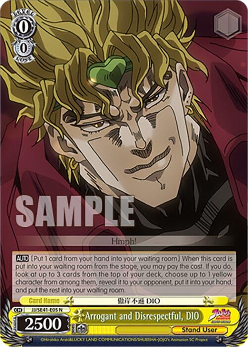 Image for Arrogant and Disrespectful, DIO (JoJo's Bizarre Adventure: Stardust Crusaders Premium Booster) (JJ/SE41-E05 N) - Weiss Schwarz