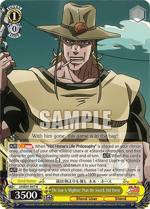 Image for The Gun Is Mightier Than the Sword, Hol Horse (JoJo's Bizarre Adventure: Stardust Crusaders Premium Booster) (JJ/SE41-E07 N) - Weiss Schwarz