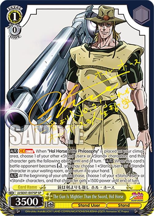 Image for The Gun Is Mightier Than the Sword, Hol Horse (SP) (JoJo's Bizarre Adventure: Stardust Crusaders Premium Booster) (JJ/SE41-E07SP SP) - Weiss Schwarz