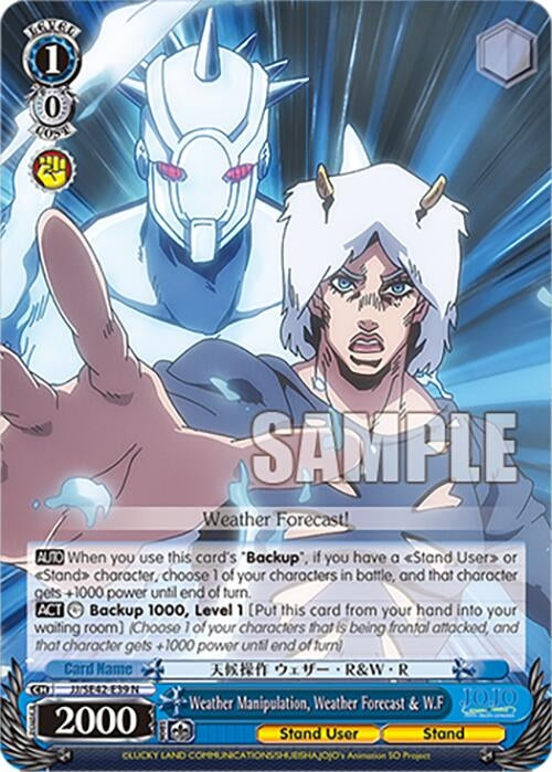 Image for Weather Manipulation, Weather Forecast & W.F (JoJo's Bizarre Adventure: Stone Ocean Premium Booster) (JJ/SE42-E39 N) - Weiss Schwarz