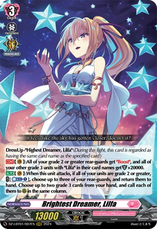 Image for Brightest Dreamer, Lilfa (DZ-LBT01: Lyrical Monasterio Sparkling Stars!) (DZ-LBT01/007EN) - Cardfight Vanguard